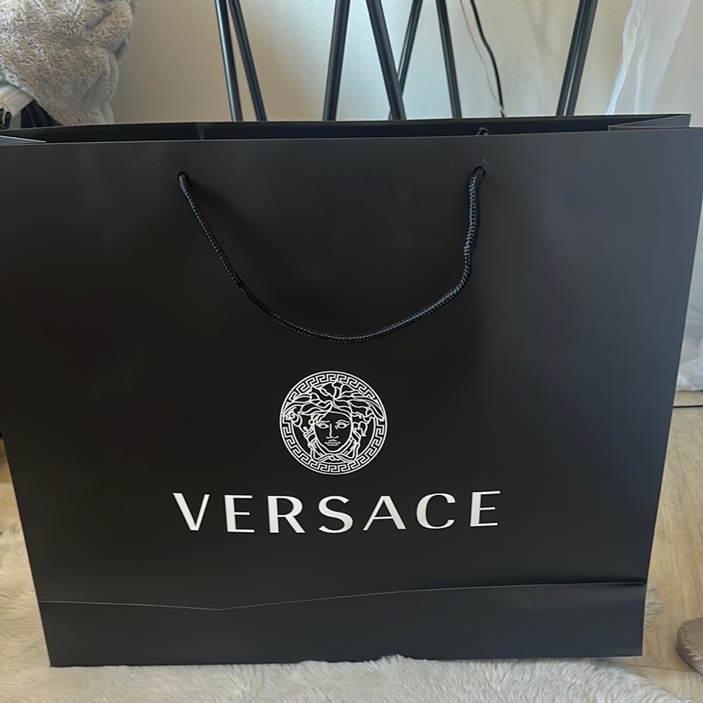 2 PCS same size Versace Black and White Logo paper bag